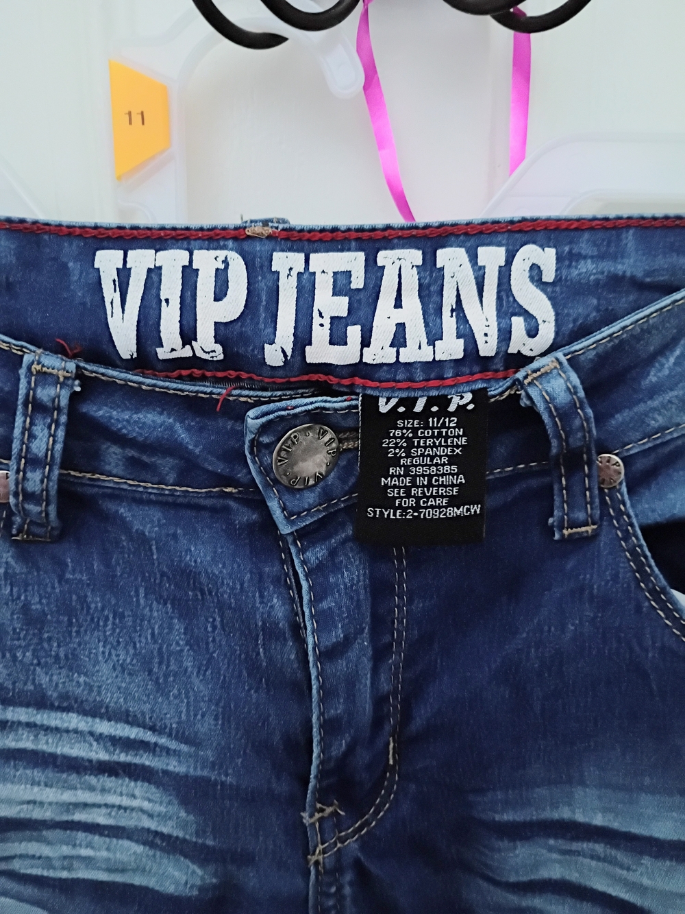 VIP Skinny Jeans in Distressed Blue Wash